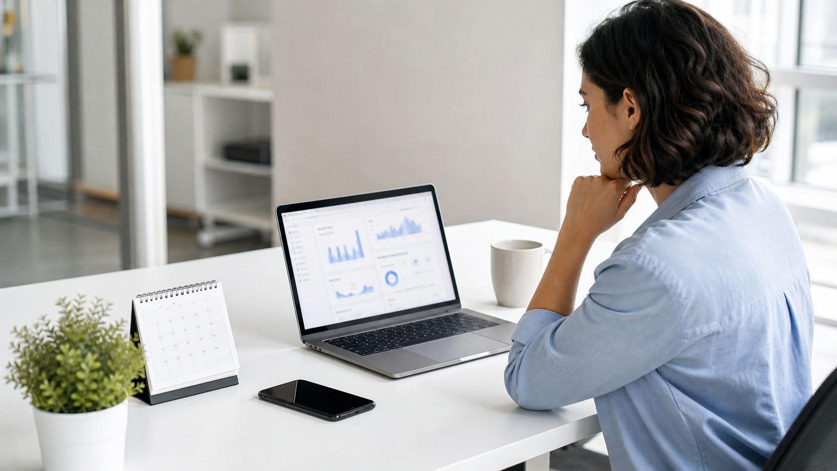 A marketer reviews analytics to find the best time to post on social media across multiple platforms
